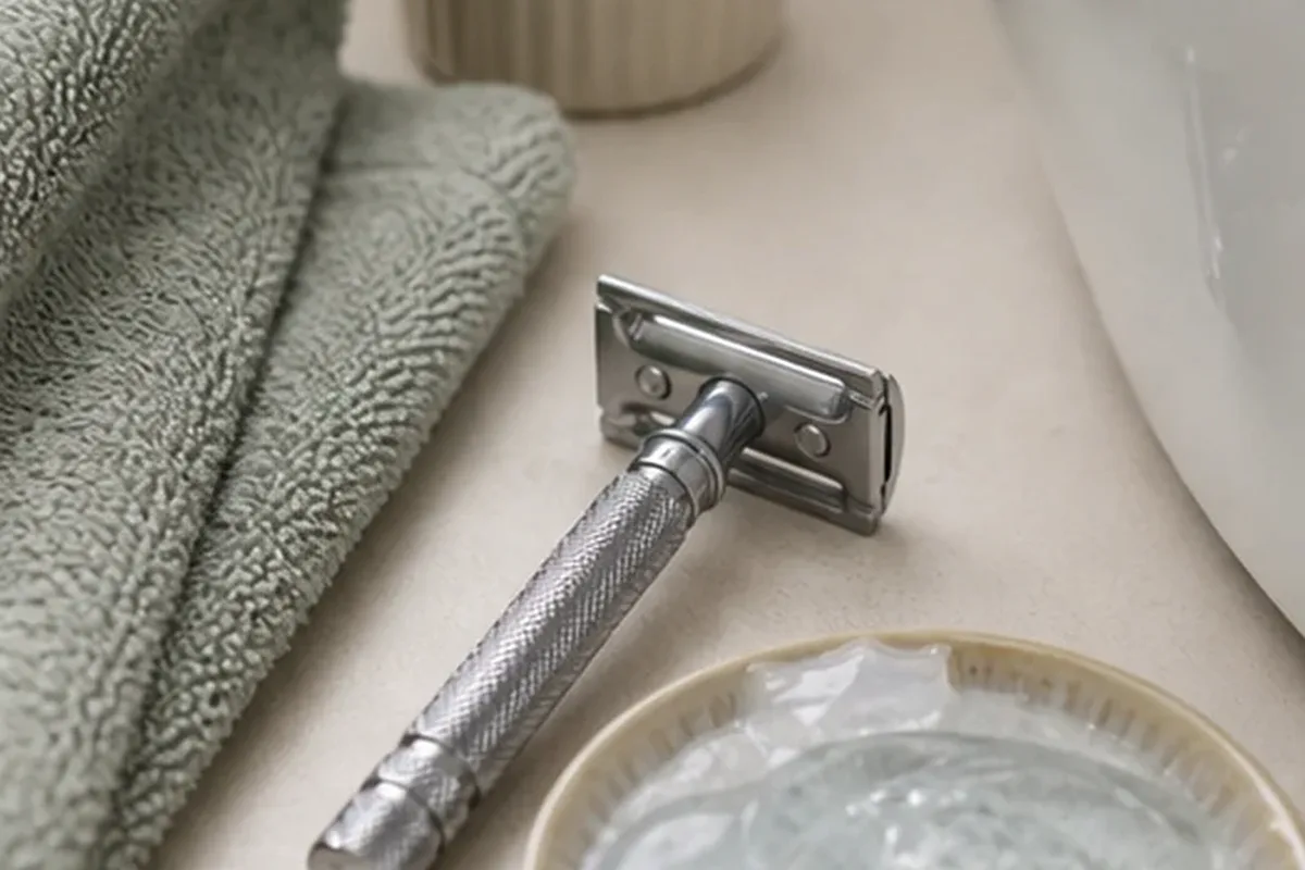 Hochwertige Beauty-Inszenierung zu Auswahlkriterien für Rasierhobel bei Rasurbrand