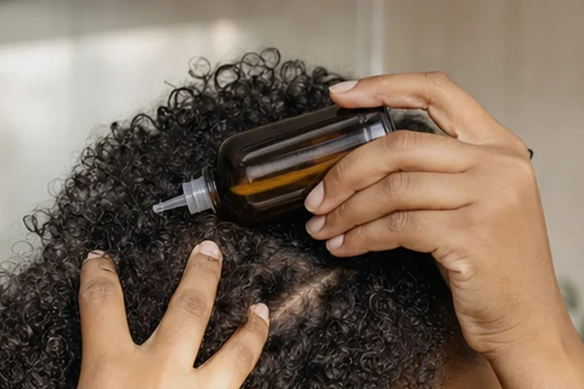 Redaktionelle Detailaufnahme zur Orientierung bei Lockencreme bei Frizz