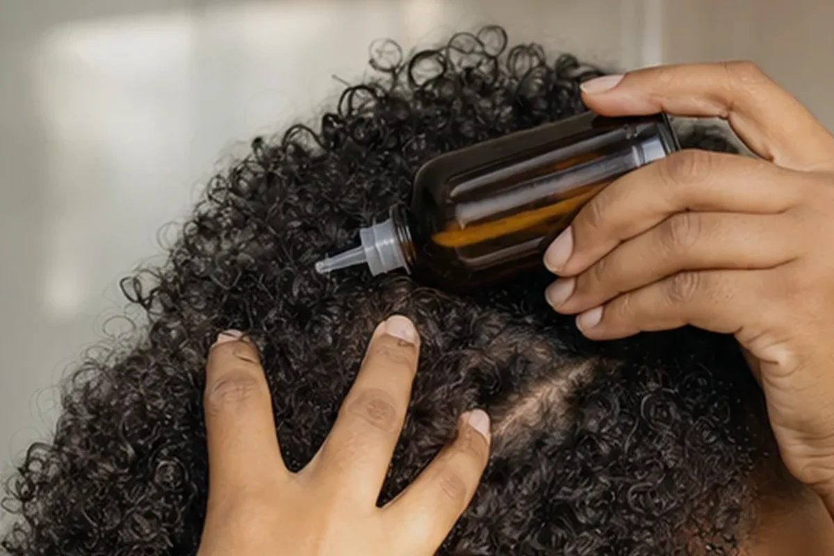 Authentischer Wohlfühlmoment passend zum Beauty-Thema Haartrockner für trockenes Haar