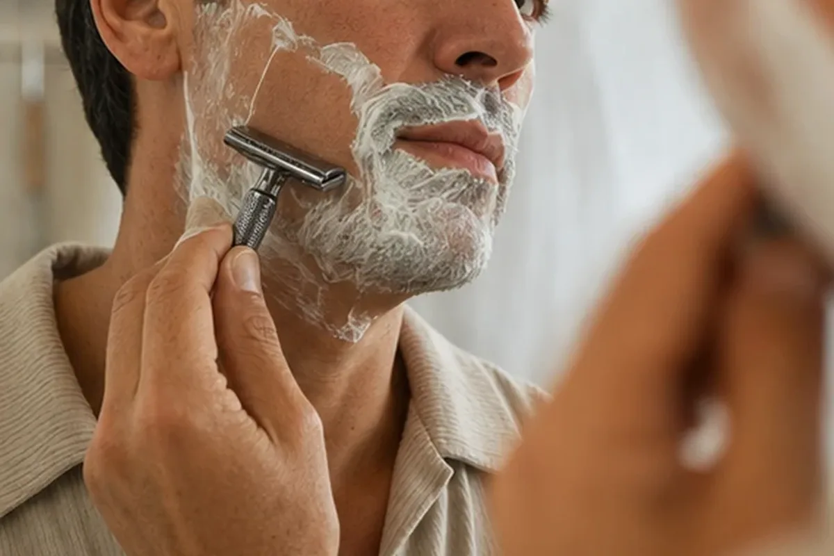 Redaktioneller Beauty-Moment zur Ausgangslage bei Rasierschaum für einen dichten Bart