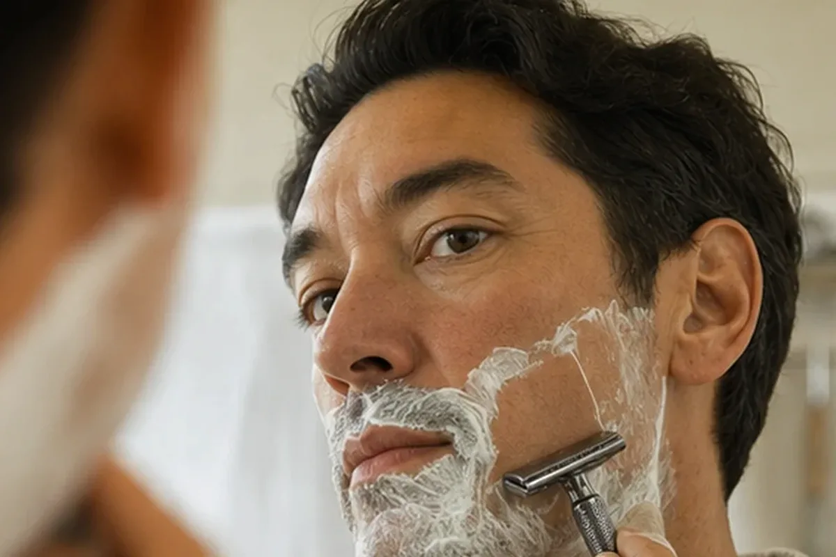 Emotionaler und authentischer Anwendungsmoment rund um Männer-Deodorant für fettige Haut