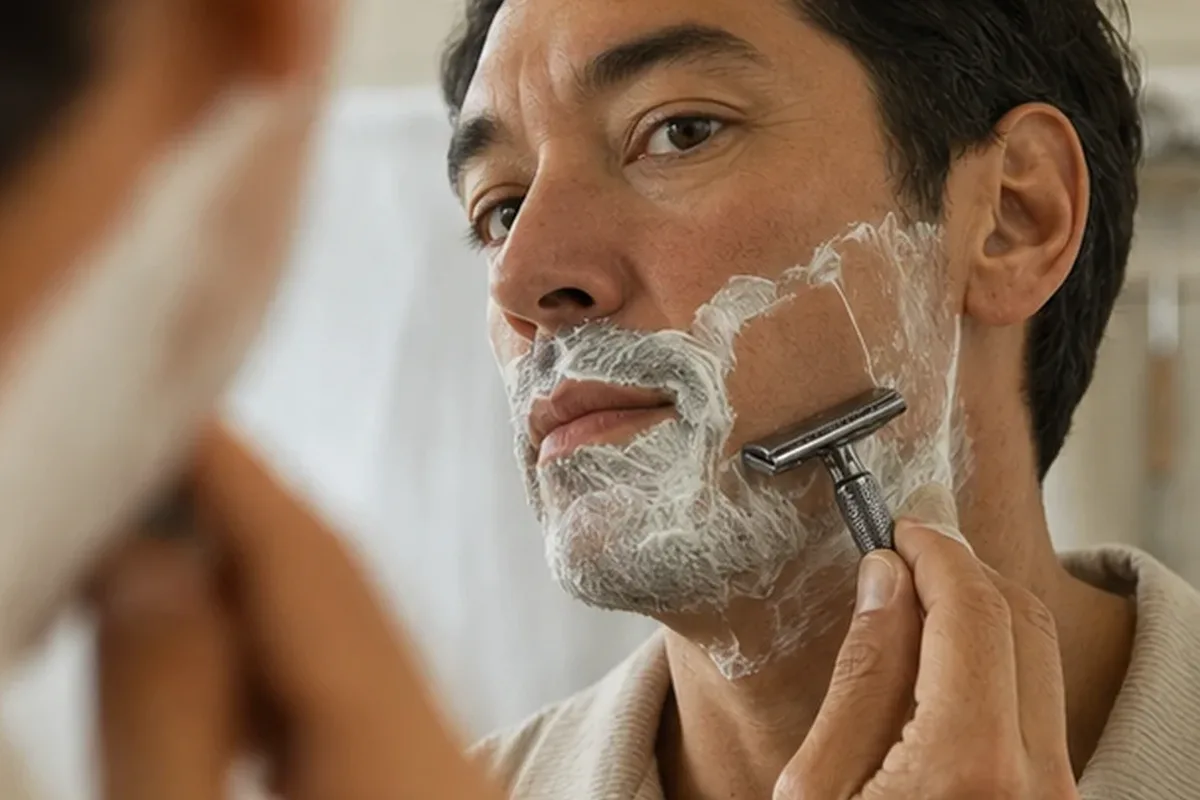 Redaktioneller Beauty-Moment zur Ausgangslage bei After Shave bei wenig Zeit