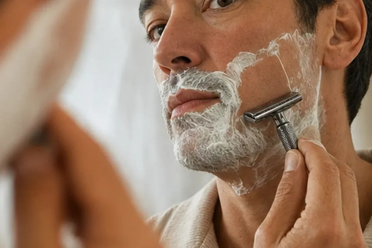 Redaktioneller Beauty-Moment zur Ausgangslage bei After-Shave-Pflege für eine schnelle Anwendung