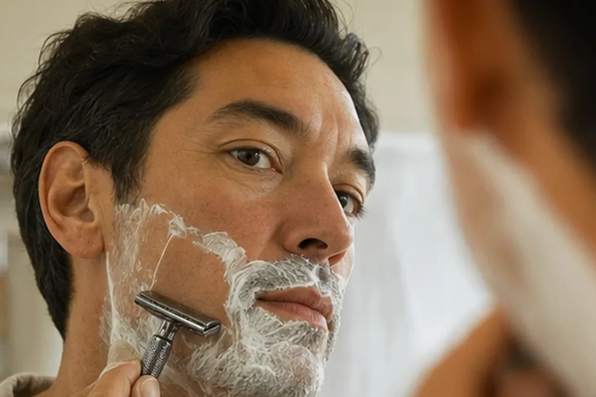 Redaktionelle Detailaufnahme zur Orientierung bei Beauty-Routine für Männer