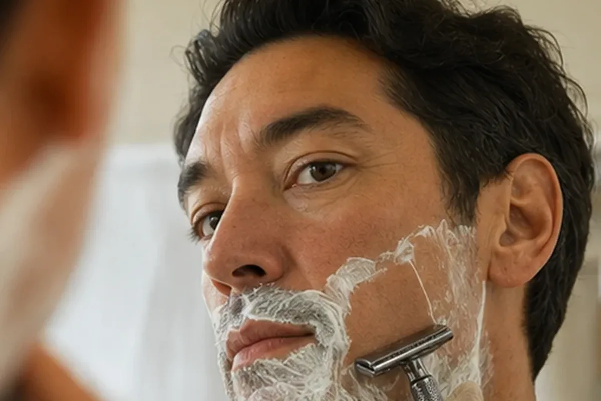 Authentischer Wohlfühlmoment passend zum Beauty-Thema Männer-Körperpflege für trockene Haut