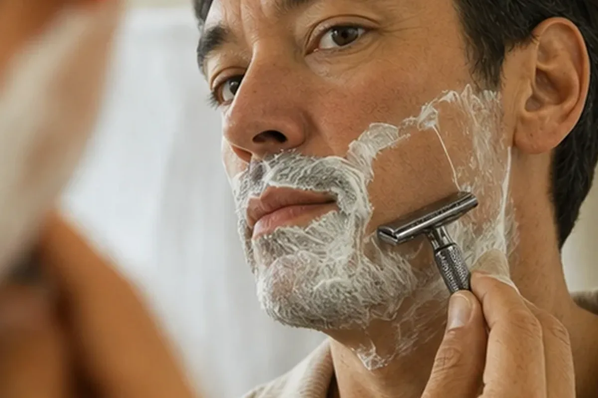 Hochwertige Beauty-Inszenierung zu Auswahlkriterien für Rasiergel für empfindliche Haut