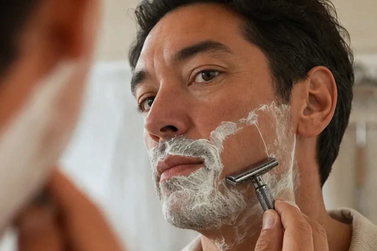 Authentischer Wohlfühlmoment passend zum Beauty-Thema Bartshampoo für einen dichten Bart