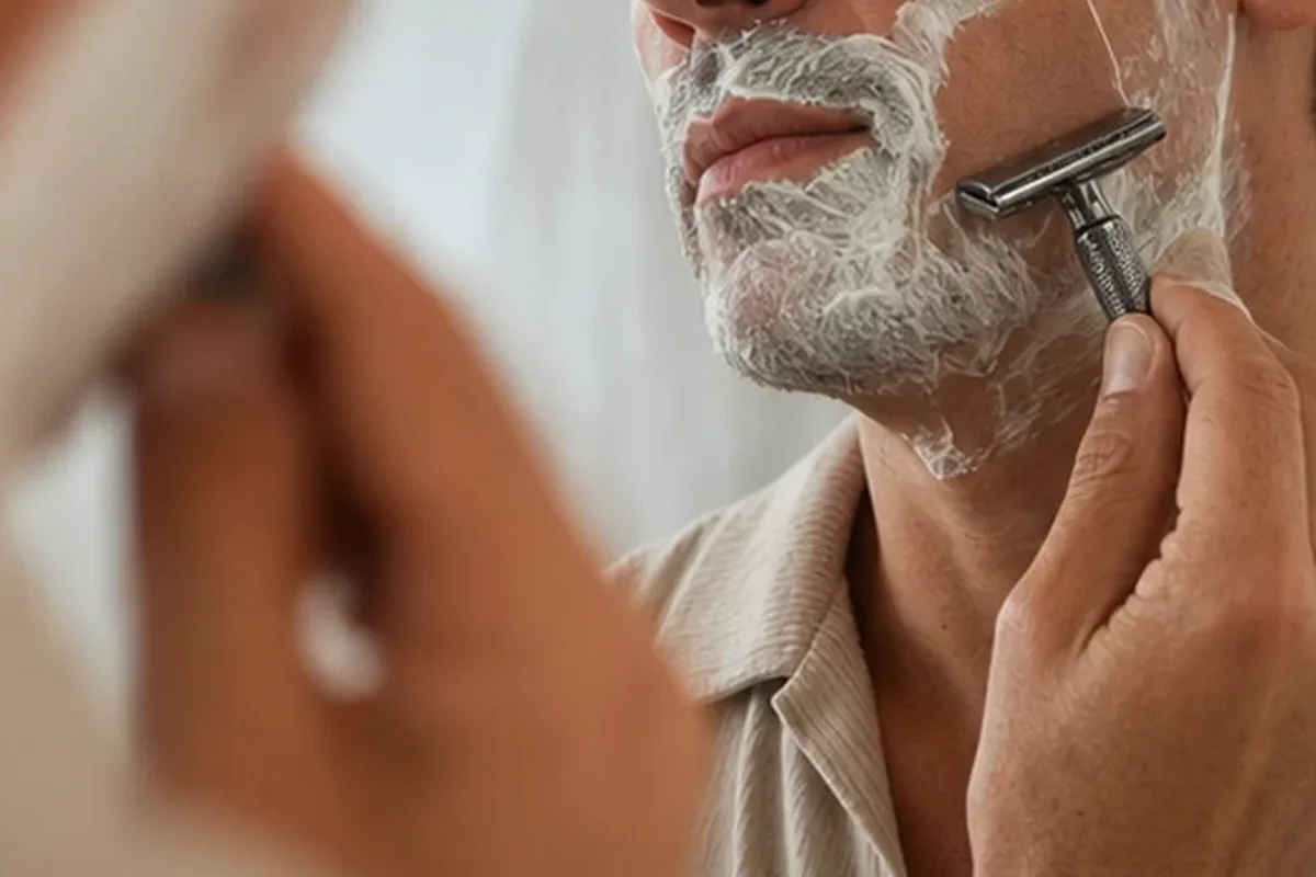 Redaktioneller Beauty-Moment zur Ausgangslage bei Männer-Gesichtscreme für empfindliche Haut