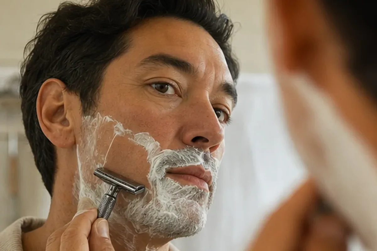 Authentischer Wohlfühlmoment passend zum Beauty-Thema Einsteiger-Pflegeroutine für einen lückenhaften Bart