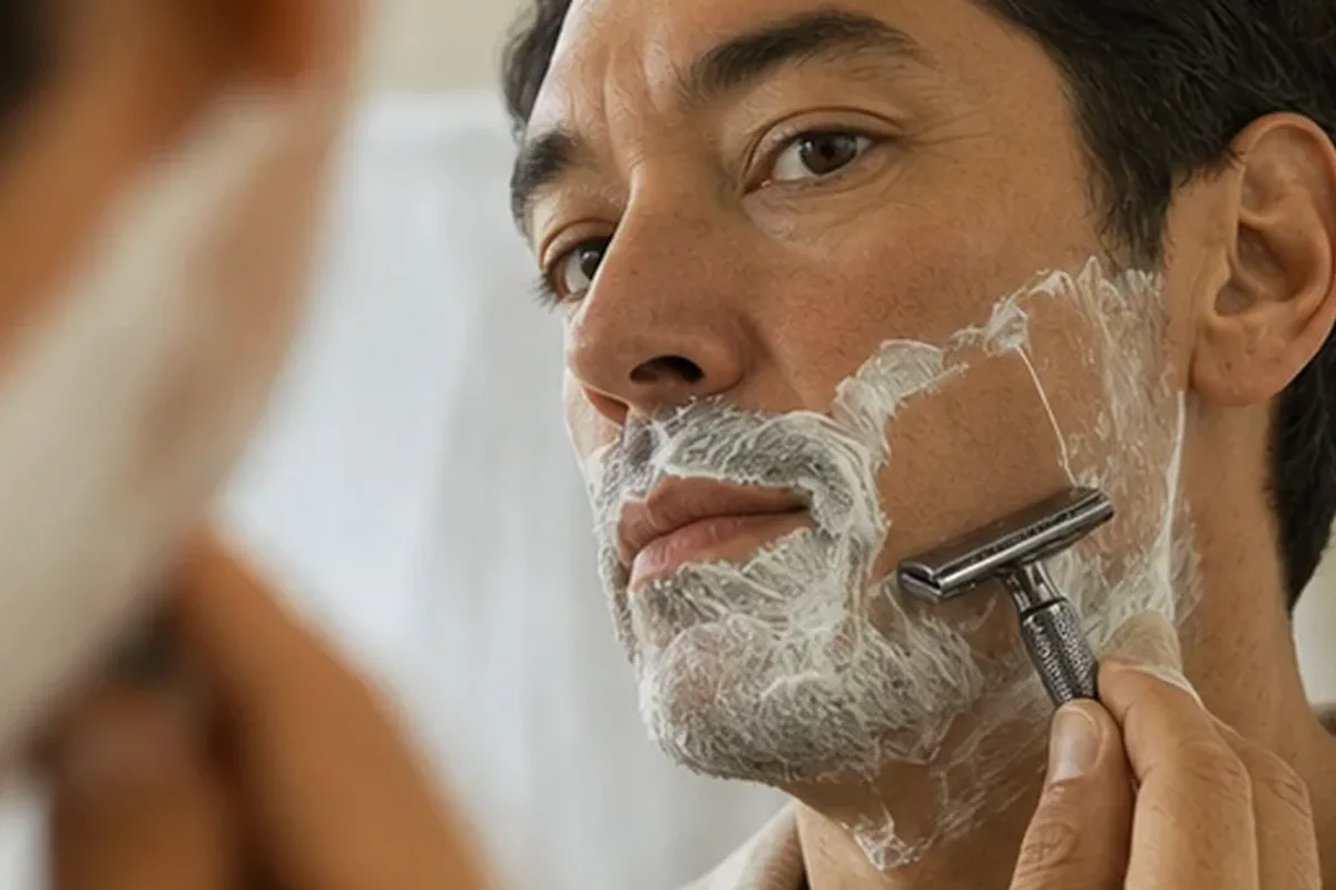 Authentischer Wohlfühlmoment passend zum Beauty-Thema Enthaarungscreme bei Rasurbrand