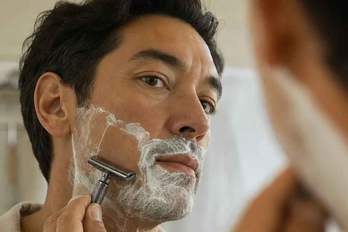 Redaktionelle Detailaufnahme zur Orientierung bei Männer-Shampoo für empfindliche Haut