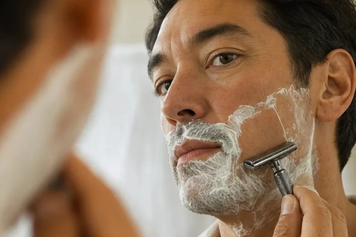 Authentischer Wohlfühlmoment passend zum Beauty-Thema Bartshampoo für empfindliche Haut