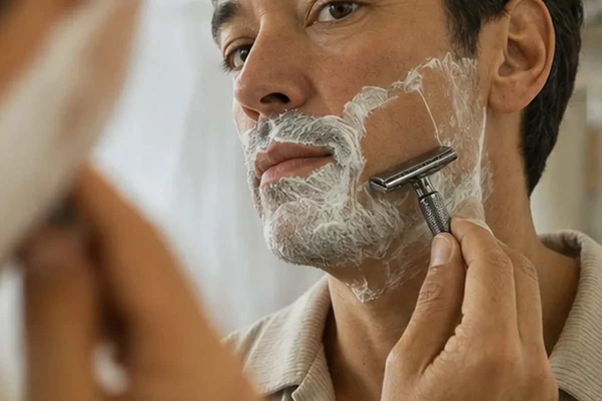 Authentischer Wohlfühlmoment passend zum Beauty-Thema Männer-Körperpflege bei Rasurbrand