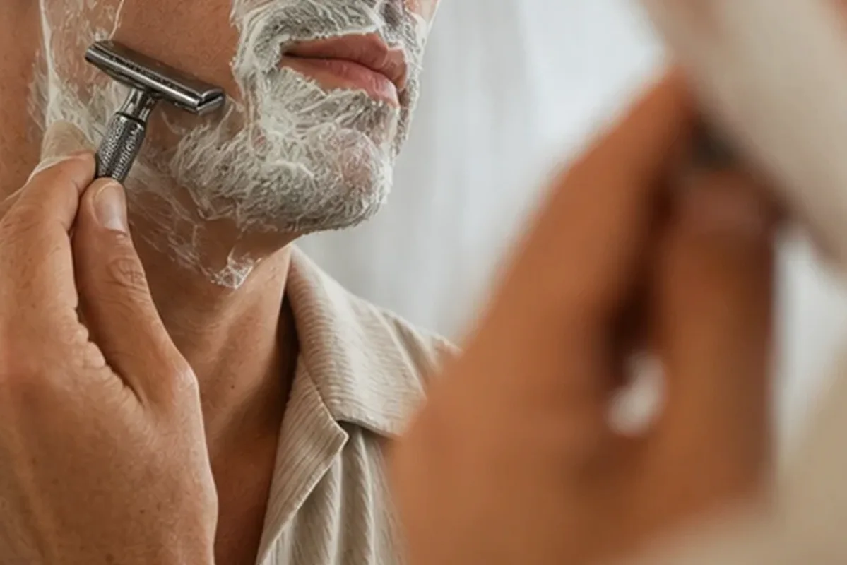 Authentischer Wohlfühlmoment passend zum Beauty-Thema Bikinizonen-Trimmer für feine Haare