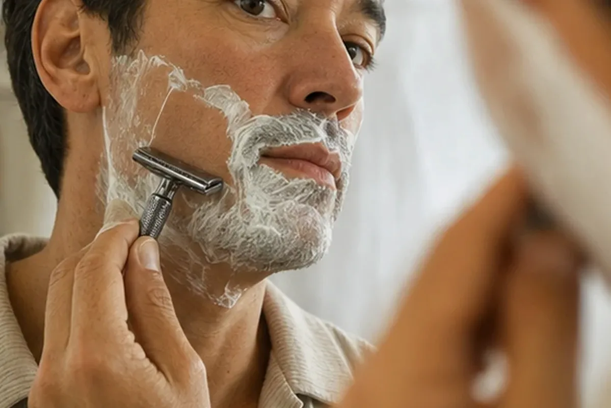Authentische Beauty-Routine passend zum Thema Gesichtsrasierer für empfindliche Haut