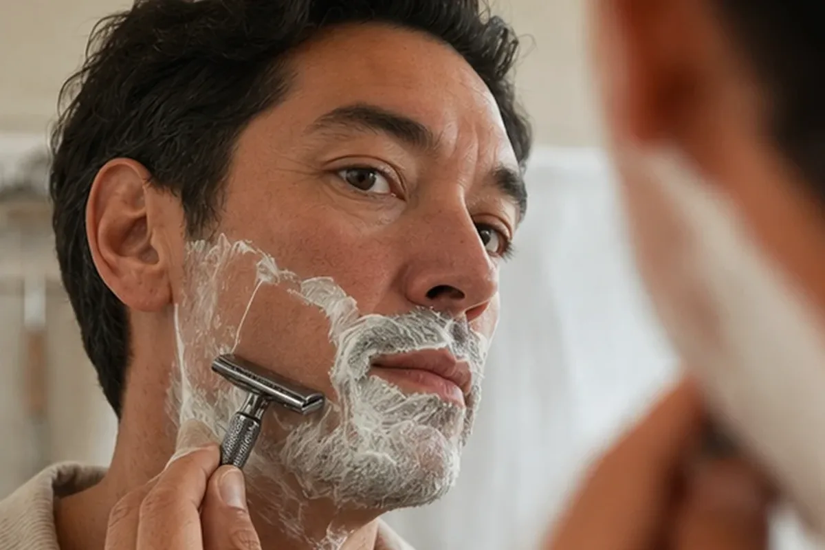 Authentischer Wohlfühlmoment passend zum Beauty-Thema Barttrimmer für einen lückenhaften Bart