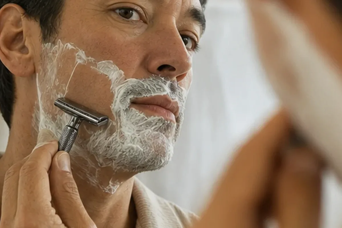 Redaktioneller Beauty-Moment zur Ausgangslage bei Rasierschaum für trockene Haut