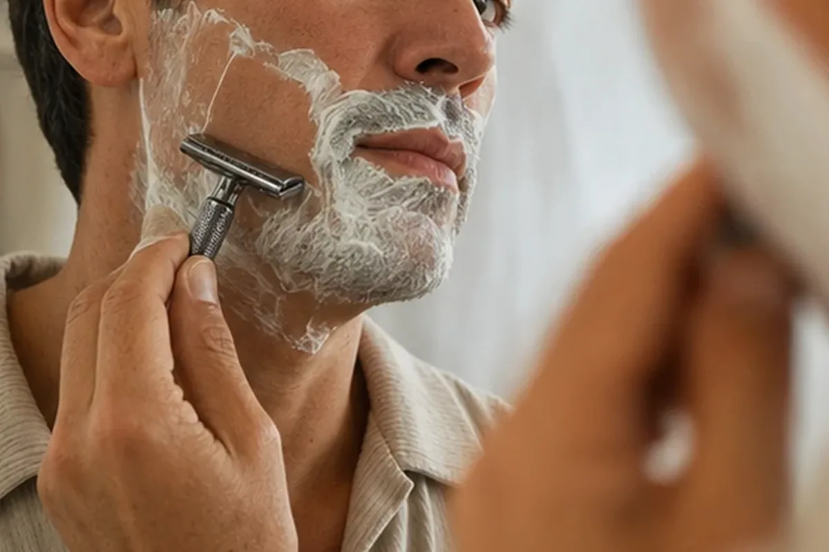 Authentischer Wohlfühlmoment passend zum Beauty-Thema Männer-Deodorant bei wenig Zeit