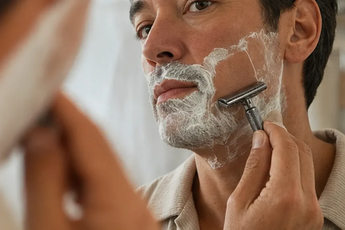 Authentische Beauty-Routine passend zum Thema After Shave für trockene Haut