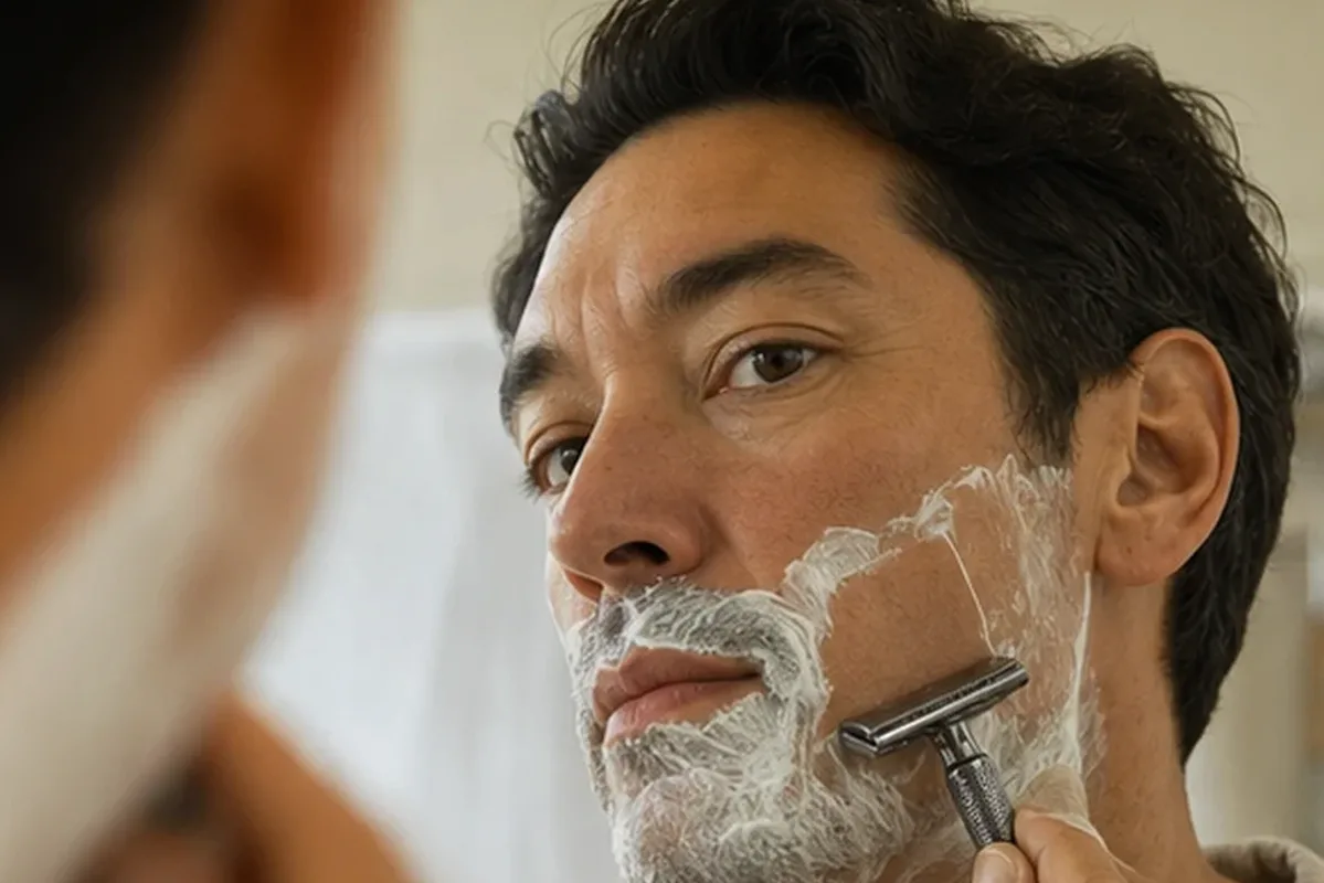 Redaktioneller Beauty-Moment zur Ausgangslage bei Rasierhobel für empfindliche Haut