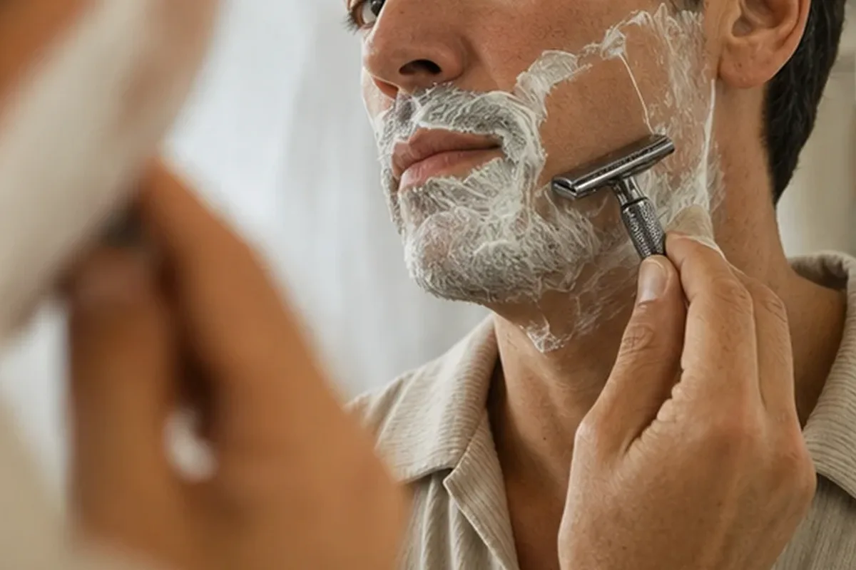 Authentische Beauty-Routine passend zum Thema Rasiergel für dunkle Haare