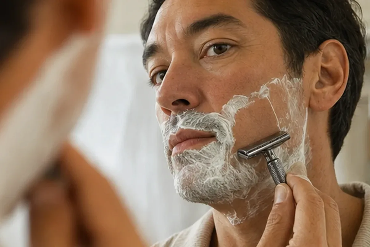 Hochwertige Beauty-Inszenierung zu Auswahlkriterien für Rasierschaum für fettige Haut