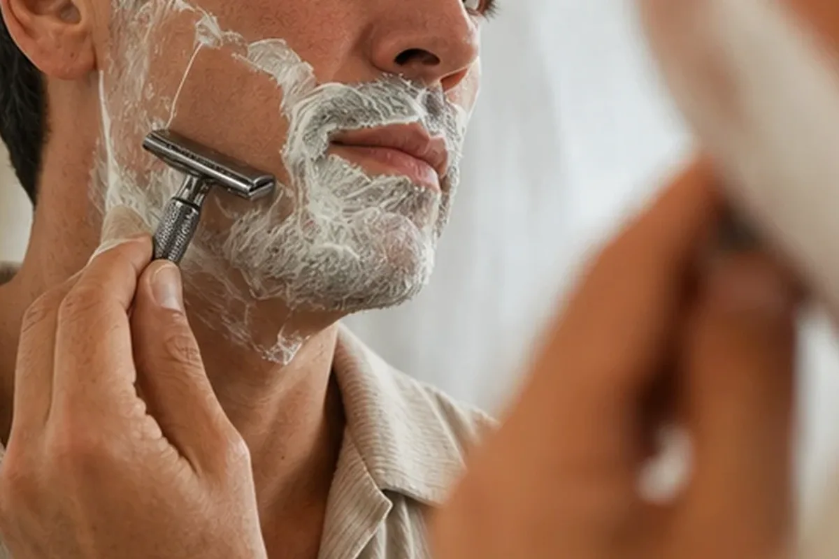 Authentischer Wohlfühlmoment passend zum Beauty-Thema Männer-Körperpflege für einen lückenhaften Bart