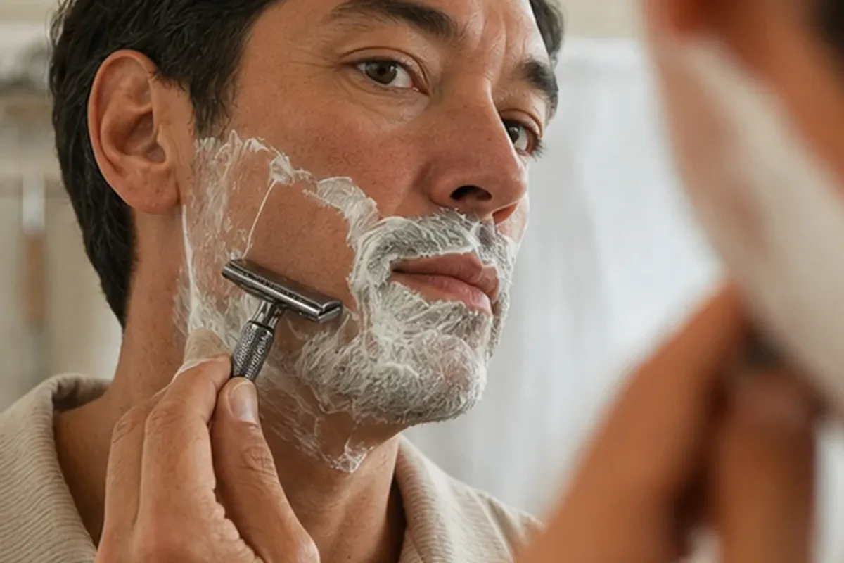 Authentische Beauty-Routine passend zum Thema Gesichtsrasierer für langanhaltende Glätte