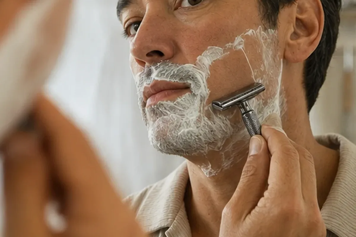 Hochwertige Beauty-Inszenierung zu Auswahlkriterien für Gesichtsrasierer für die Bikinizone