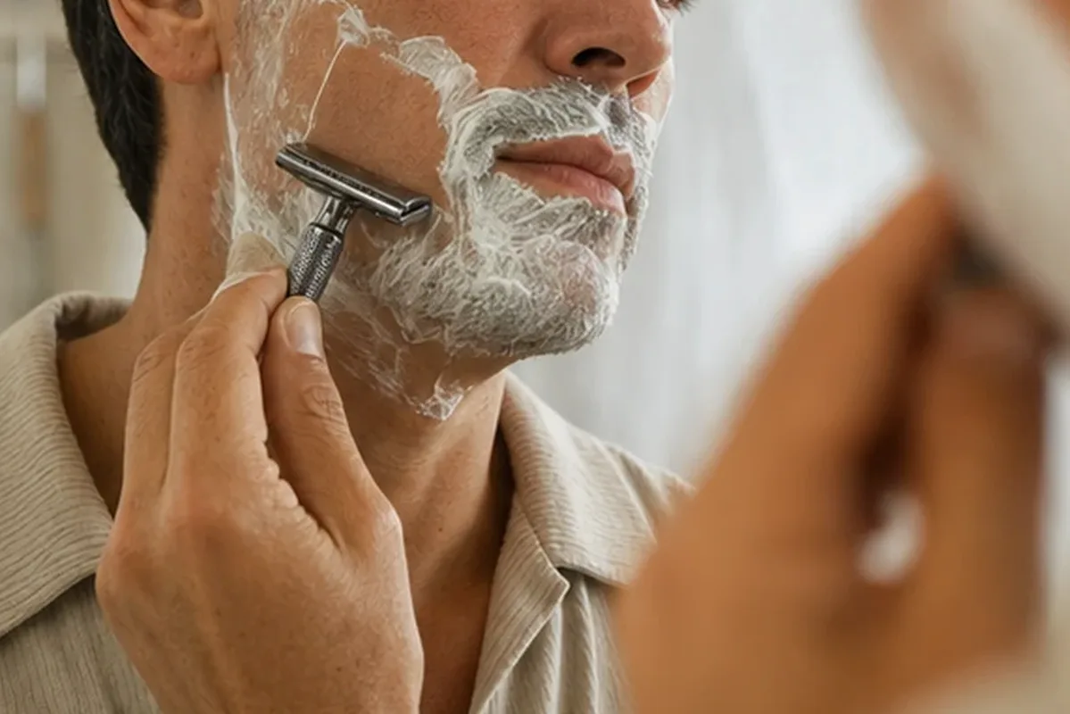 Authentische Beauty-Routine passend zum Thema After-Shave-Pflege für eine schnelle Anwendung