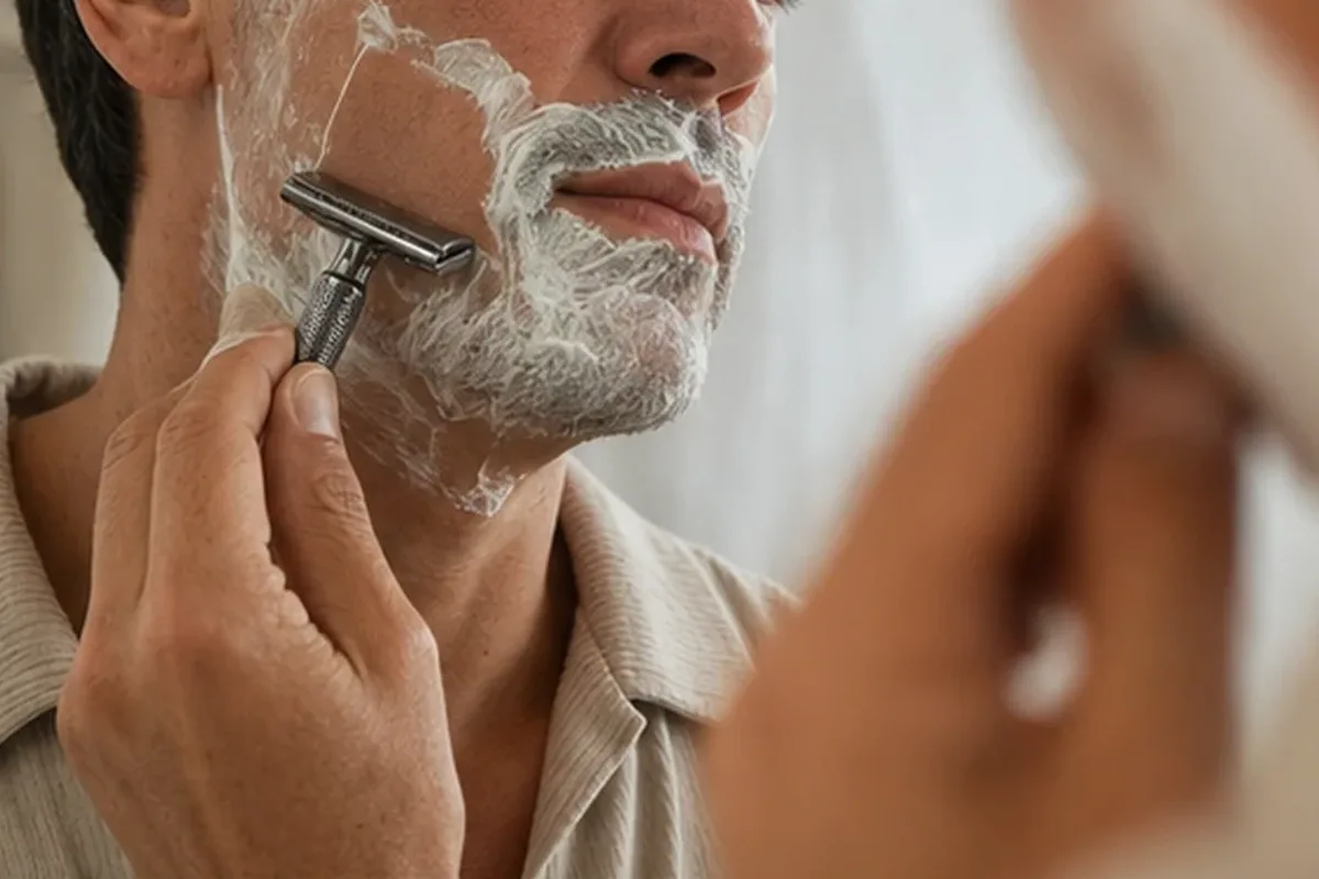 Redaktioneller Beauty-Moment zur Ausgangslage bei Rasiergel für feine Haare
