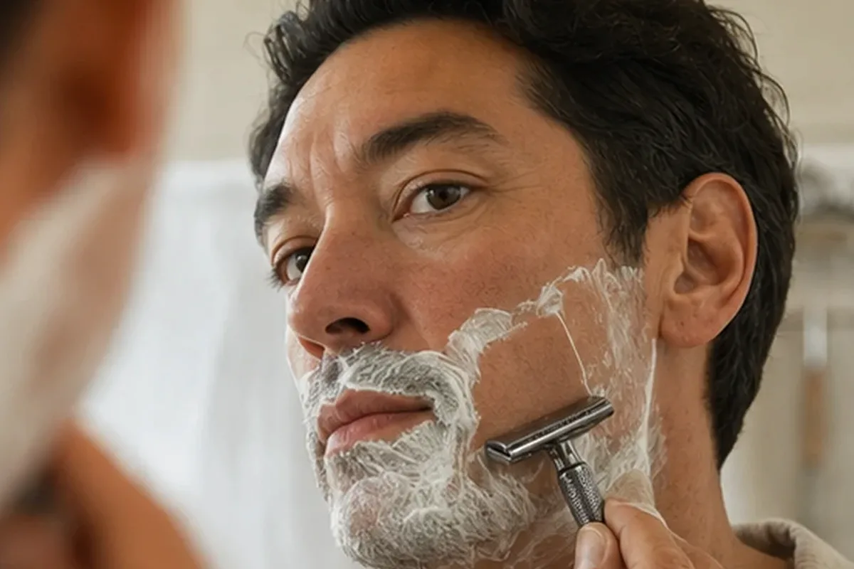 Authentischer Wohlfühlmoment passend zum Beauty-Thema IPL-Gerät bei Rasurbrand