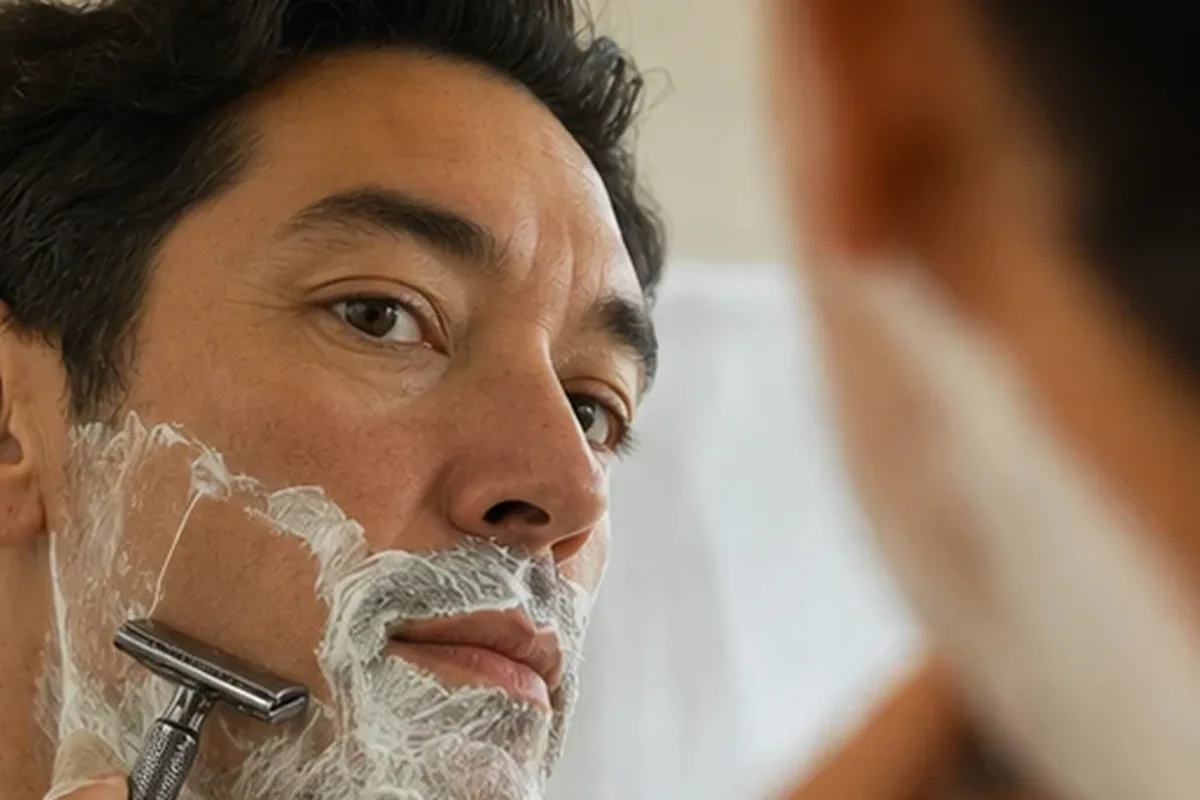 Authentische Beauty-Routine passend zum Thema Peeling vor der Rasur für dunkle Haare