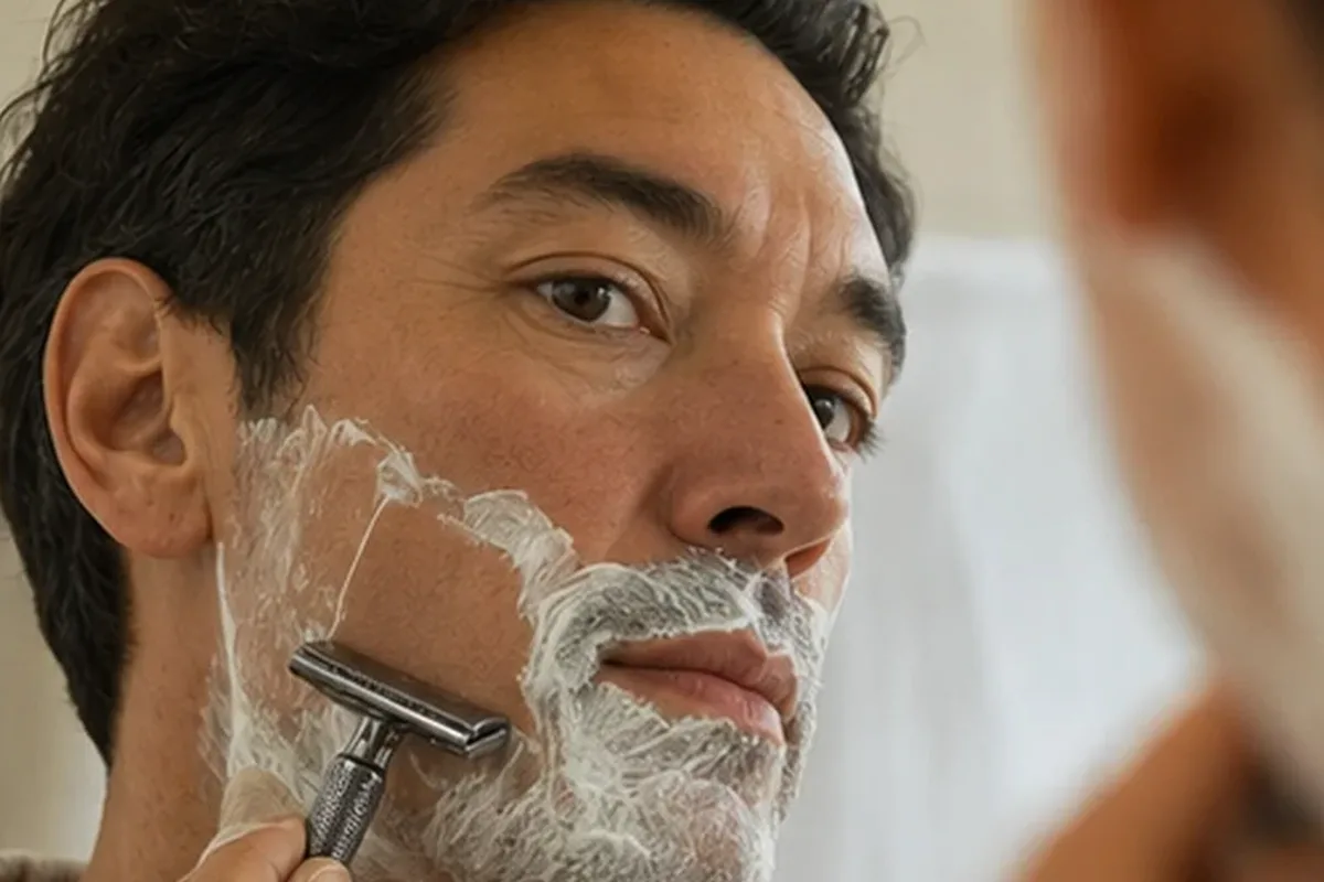 Authentischer Wohlfühlmoment passend zum Beauty-Thema Rasieröl für die Bikinizone