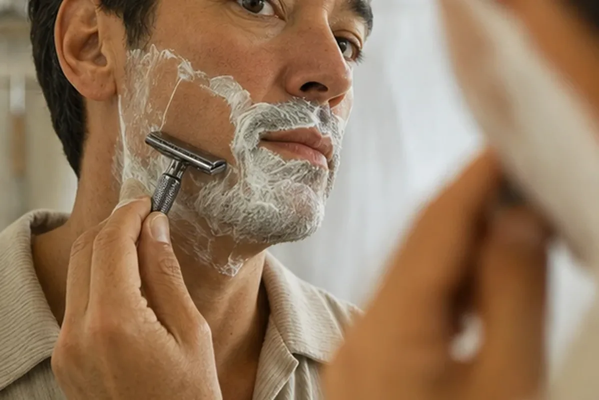 Hochwertige Beauty-Inszenierung zu Auswahlkriterien für Rasurbrand sanft vorbeugen