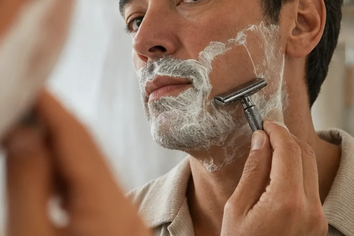 Emotionaler und authentischer Anwendungsmoment rund um Enthaarungscreme für feine Haare