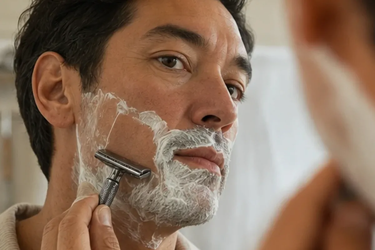 Redaktioneller Beauty-Moment zur Ausgangslage bei Rasierschaum für empfindliche Haut
