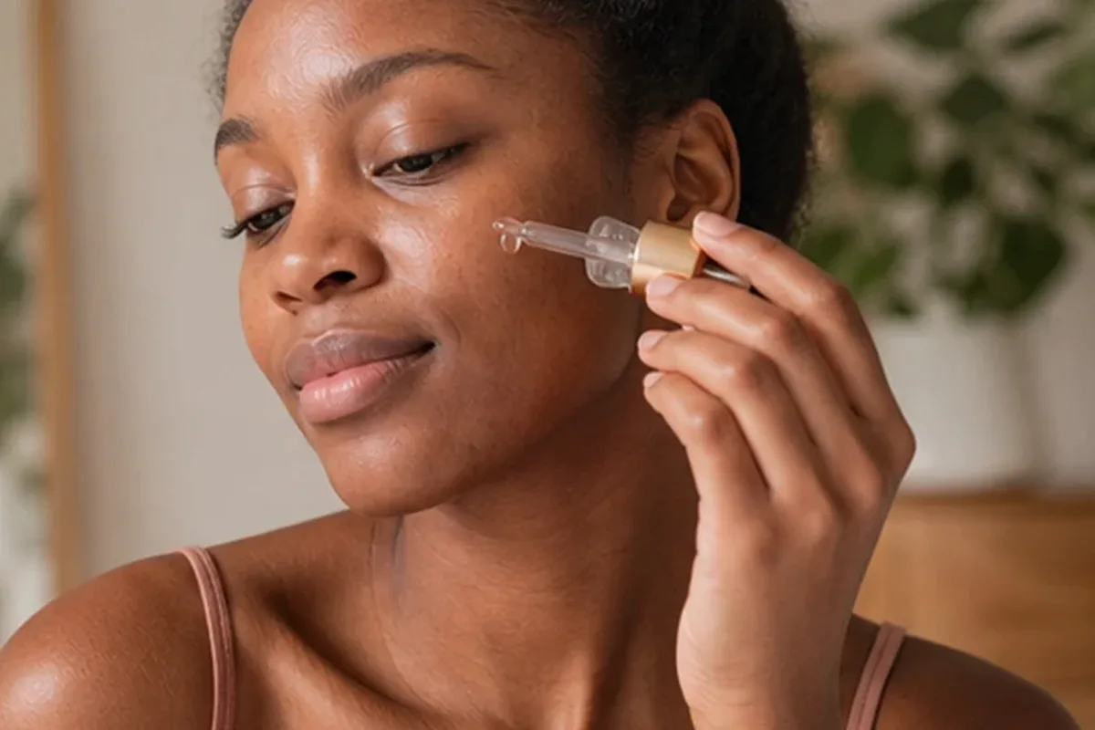 Emotionaler und authentischer Anwendungsmoment rund um Anti-Aging-Routine bei ersten Fältchen