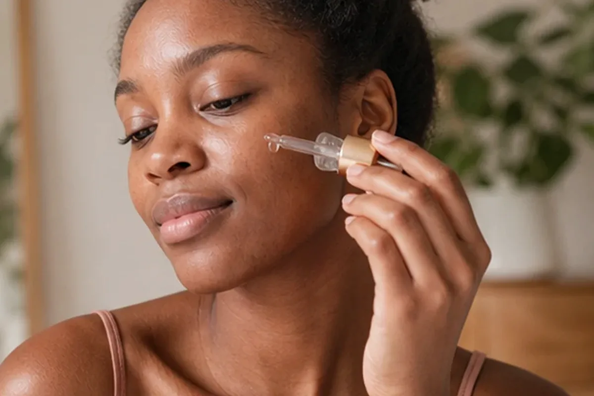Authentischer Wohlfühlmoment passend zum Beauty-Thema Anti-Aging-Routine für empfindliche Haut