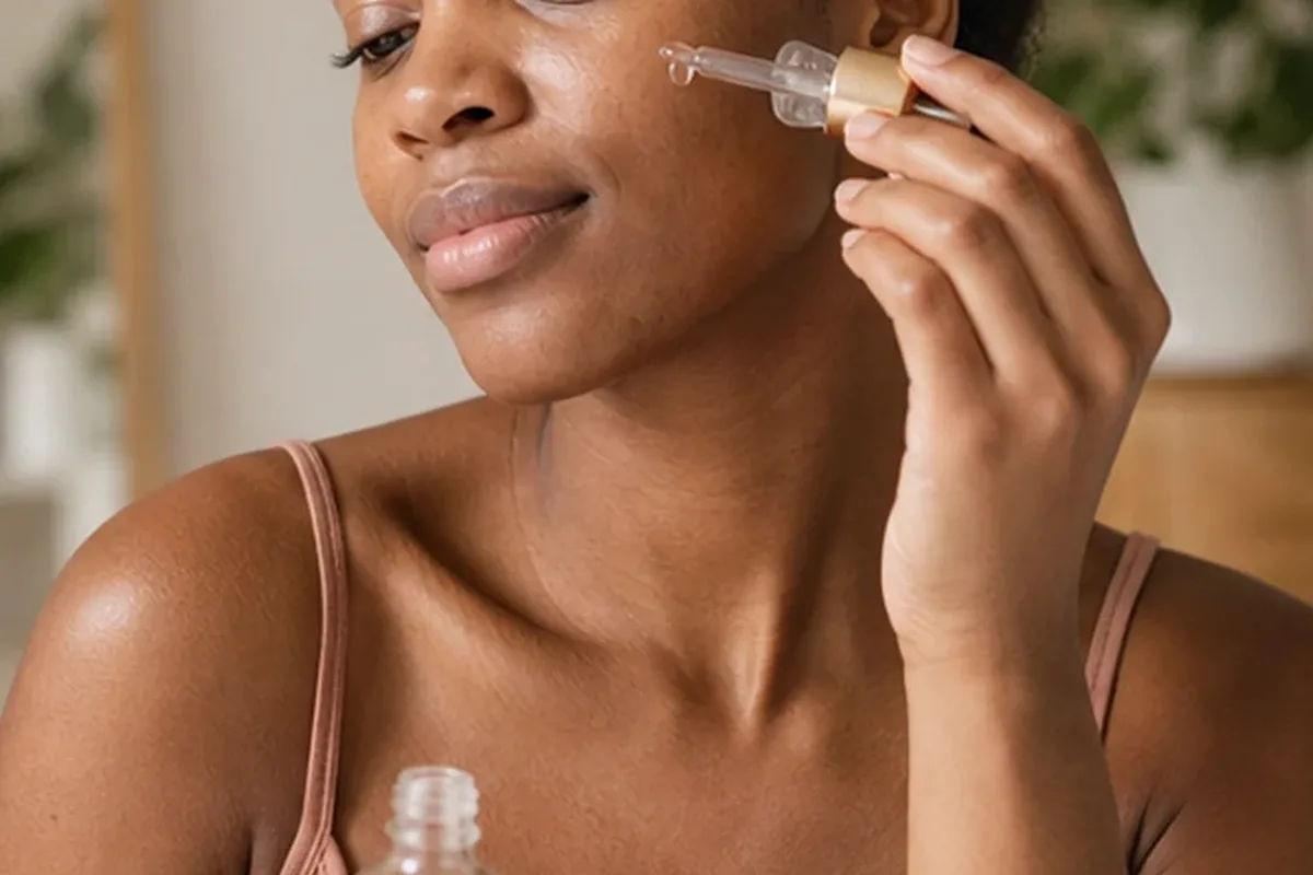 Emotionaler und authentischer Anwendungsmoment rund um Anti-Aging-Routine für unreine Haut