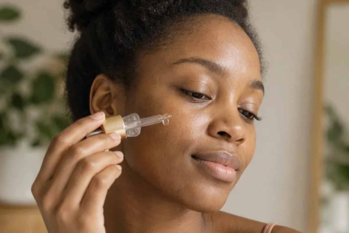 Authentischer Wohlfühlmoment passend zum Beauty-Thema Mizellenwasser bei ersten Fältchen