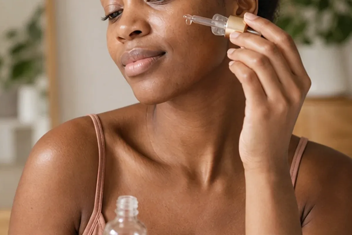 Authentische Beauty-Routine passend zum Thema Gesichtsmaske bei Pigmentflecken