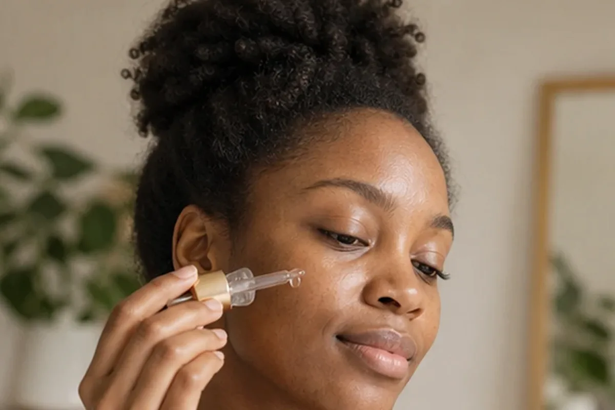 Authentischer Wohlfühlmoment passend zum Beauty-Thema Anti-Aging-Routine für fettige Haut