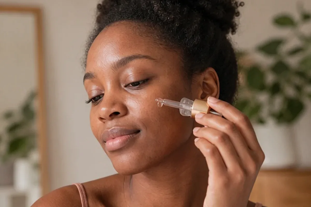 Authentischer Wohlfühlmoment passend zum Beauty-Thema Hautbarriere-Pflege für Mischhaut