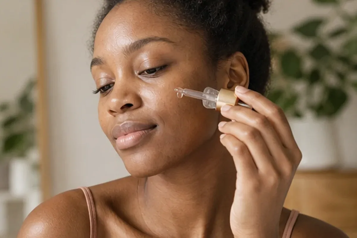 Redaktioneller Beauty-Moment zur Ausgangslage bei Gesichtsmaske bei Pigmentflecken