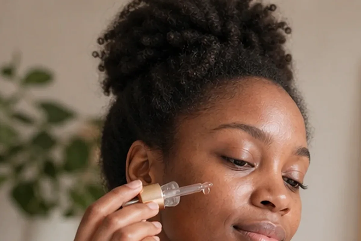 Emotionaler und authentischer Anwendungsmoment rund um Hyaluron-Serum für unreine Haut