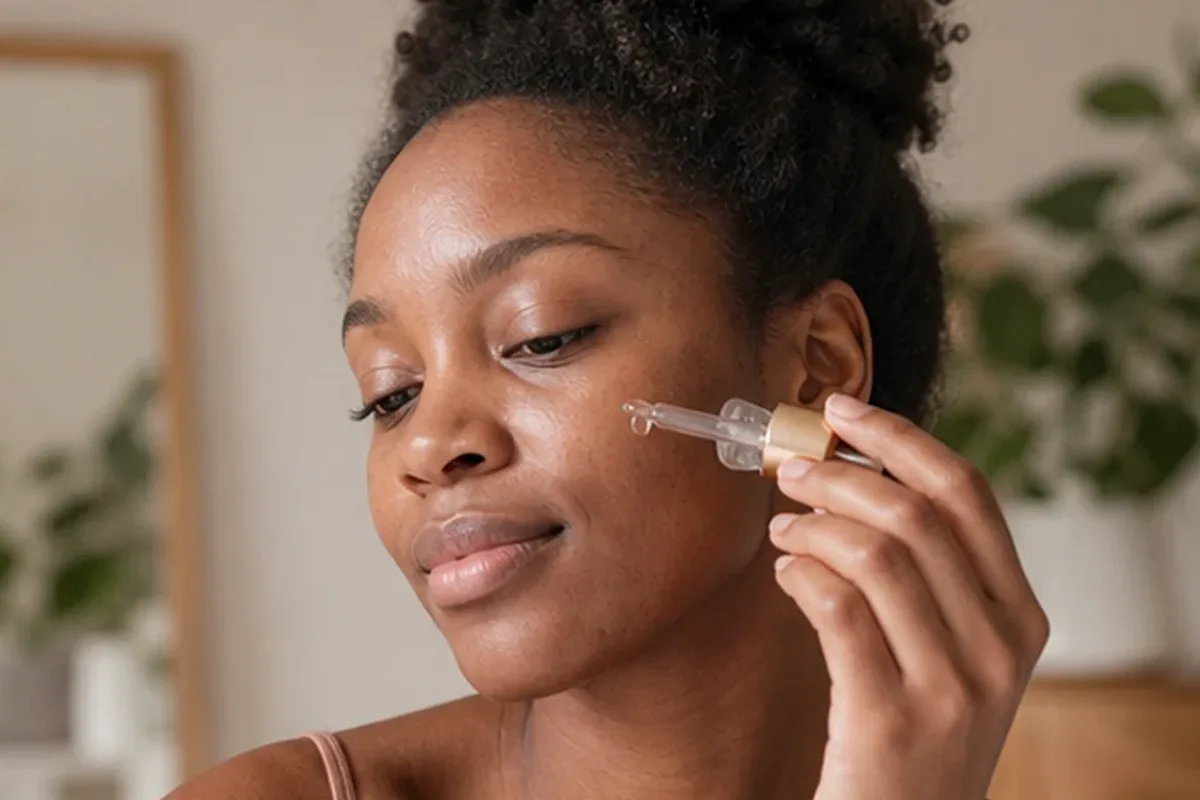 Hochwertige Beauty-Inszenierung zu Auswahlkriterien für Retinol-Serum bei Rötungen