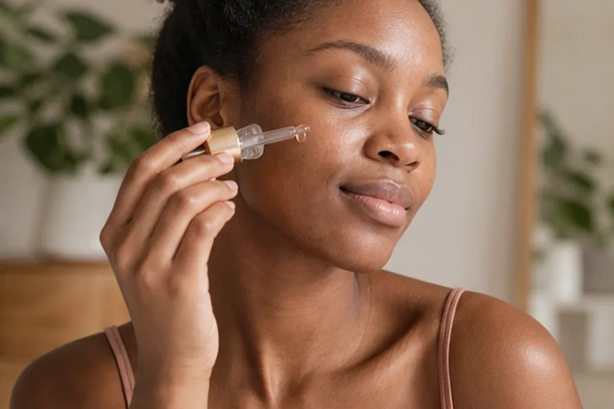 Hochwertige Beauty-Inszenierung zu Auswahlkriterien für Feuchtigkeitsserum bei Rötungen
