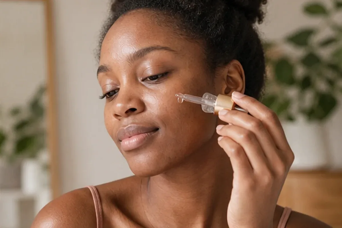 Authentischer Wohlfühlmoment passend zum Beauty-Thema Gesichtswasser für unreine Haut