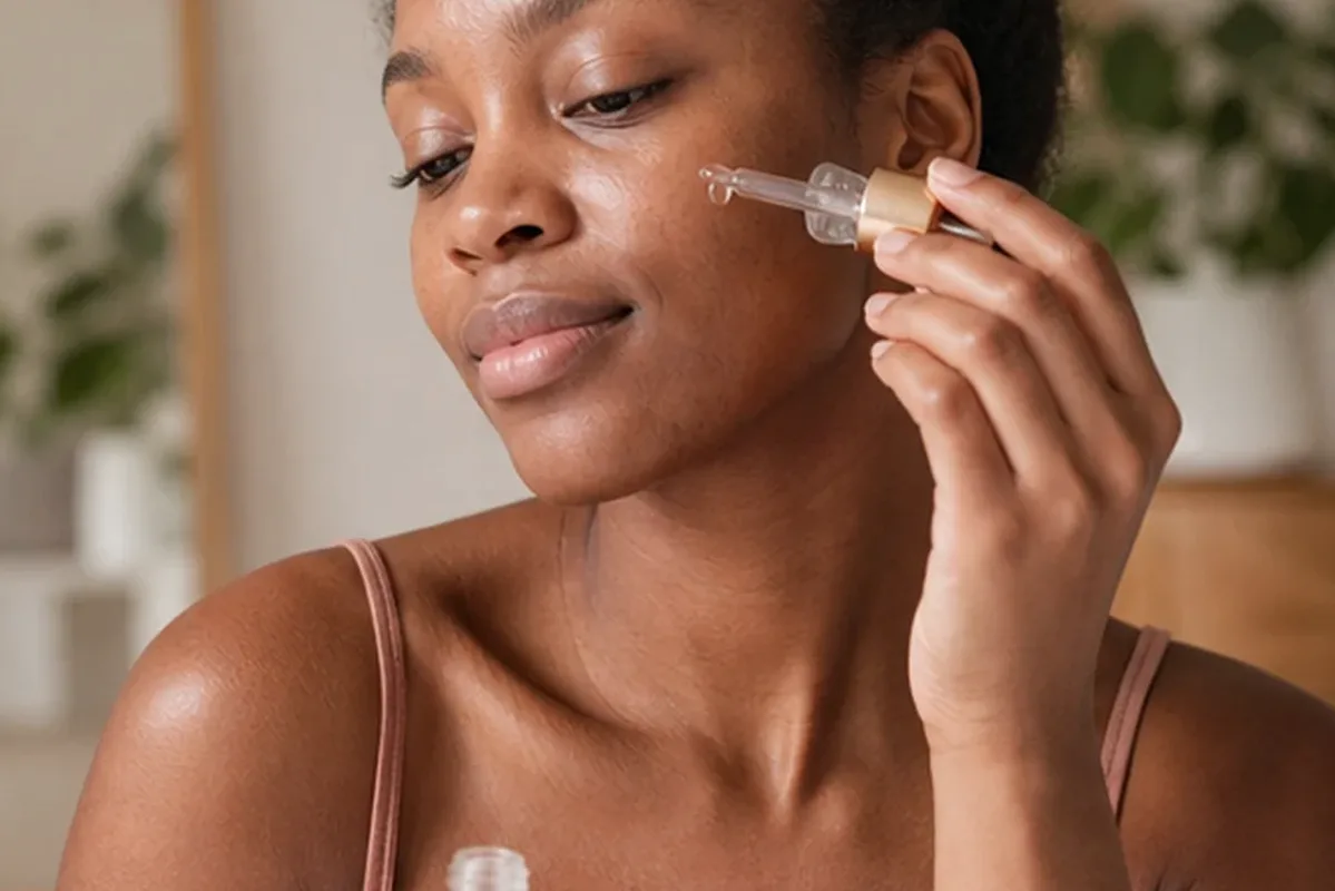 Emotionaler und authentischer Anwendungsmoment rund um Anti-Aging-Routine für Mischhaut